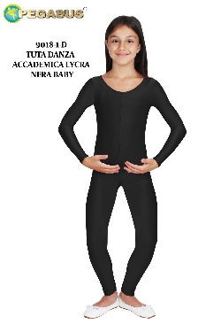 TUTA DANZA ACCADEMICA LYCRA NERA BABY